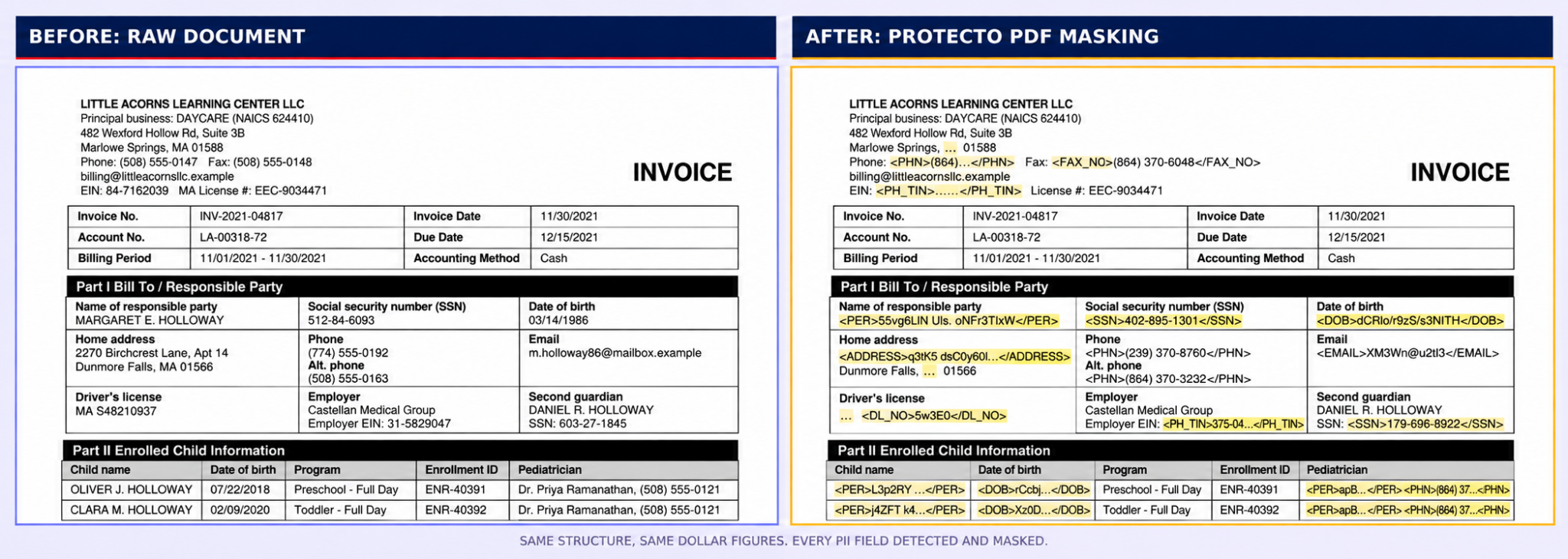 Pdf Data Masking Pdf Data Masking Before &Amp; After